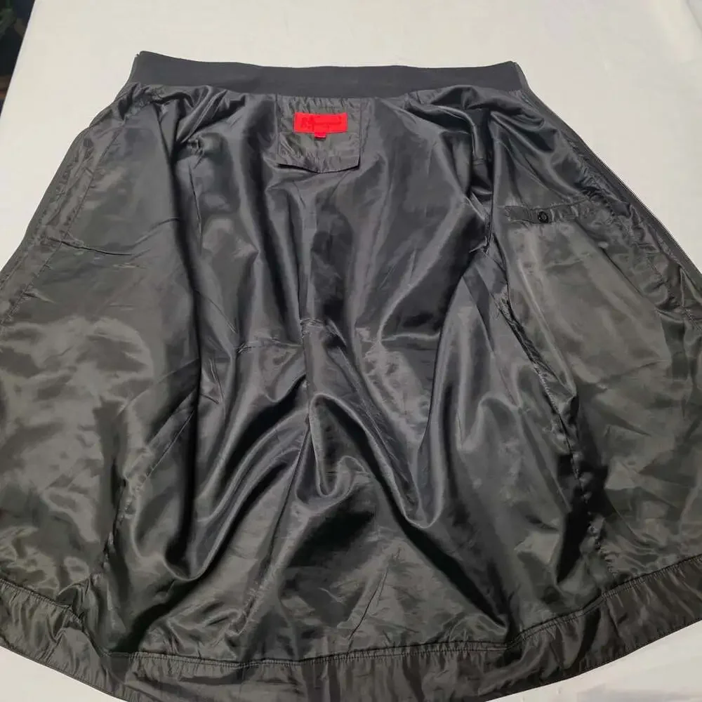 RARE Roberta di Camerino Italy Black Grid Full Zip Windbreaker Jacket
